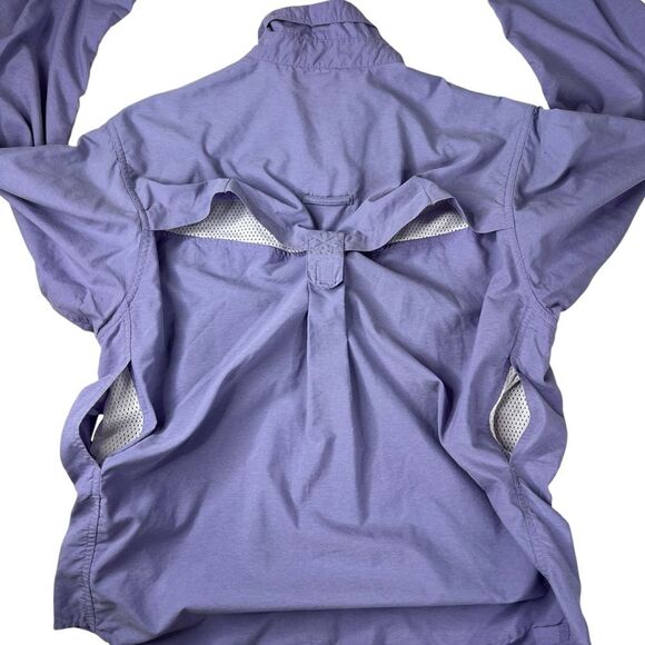 Excofficio Women Airstrip Long Sleeve Button Down Vented Shirt Purple Large - Picture 3 of 9